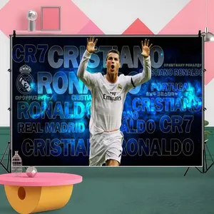 Famous Football Player CR7 Photography Tapestry Birthday Party Photo Background Banner Cartoon