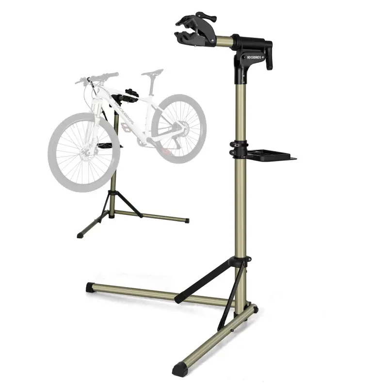 ROCKBROS Bicycle Stand for Home Repair & Mechanic Maintenance, Adjustable Steel Coated Workstand with 360° Clamp, Folding Base, 65 lbs Capacity