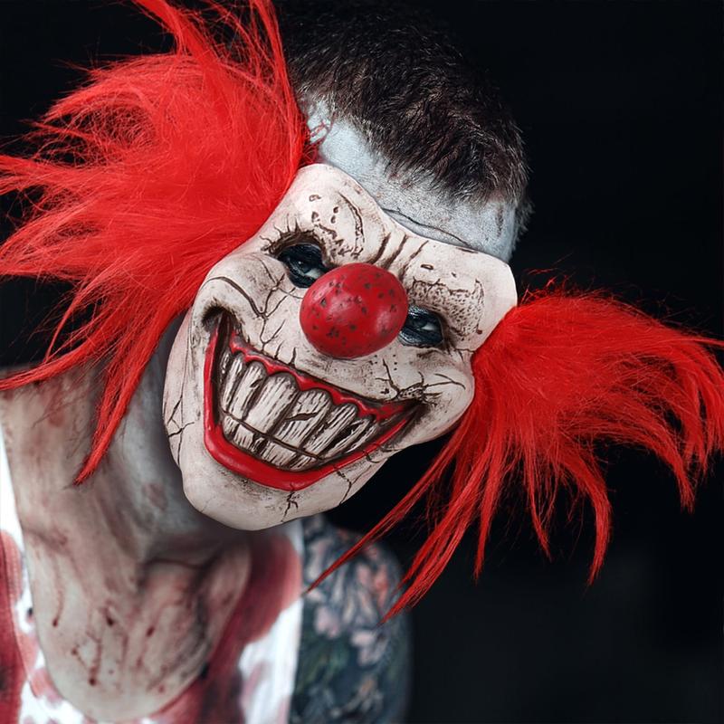 Scary Clown Halloween Mask, Horrific Sweet Cosplay Tooth Half Face Latex Mask, Realistic Masks, Perfect for Halloween & Horror Parties