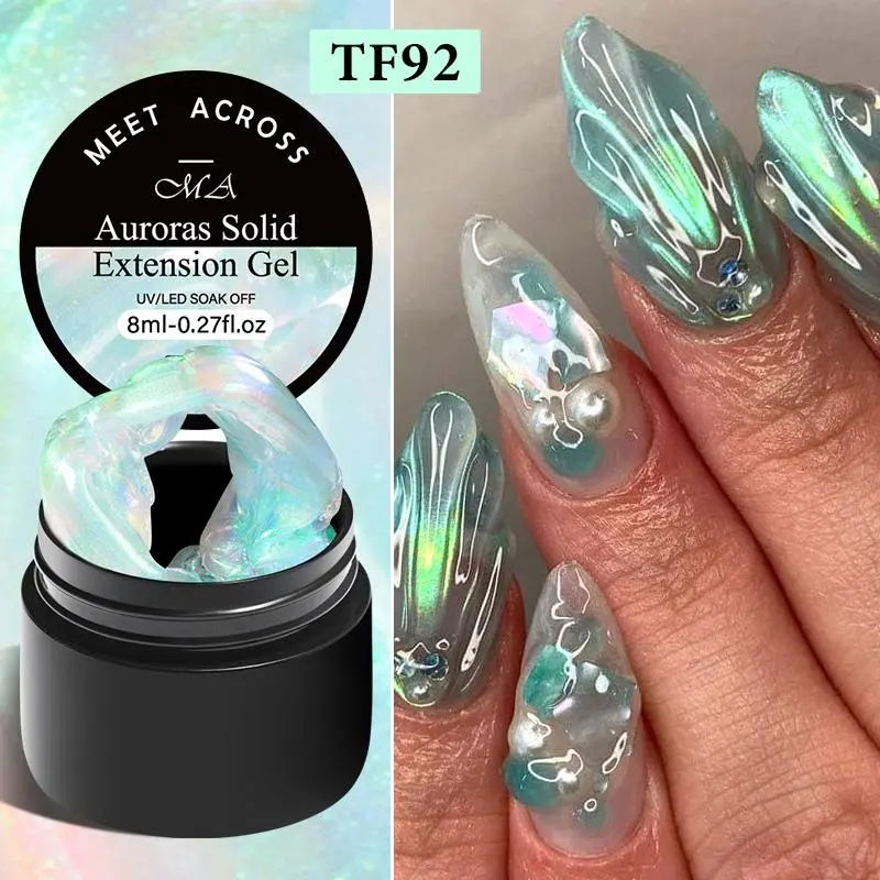 8ml Aurora Solid Color Extension Gel Uv Nail Gel, 1 Count Long Lasting Quick Dry Nail Art Gel, Professional Gel Manicure Nail Art & Nail Polish Nail Products for Home & Salon Use