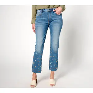 Driftwood Jeans Colette Embroidered Crop Straight Jean-Prairie