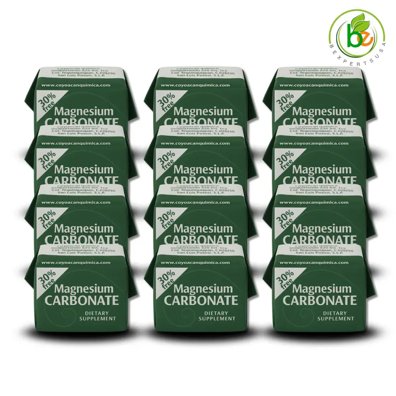 Coyocacanquimica Magnesium Carbonate 12 Pack 7g Dietary Supplement 100% Natural Vegan Gluten Free Digestive Support Food Grade Powder Made in Mexico