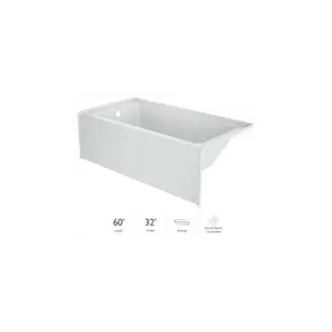 Jacuzzi  60 x 32 in. Signature Rectangle Skirted Left Hand Drain Soaking Bath Tub, White
