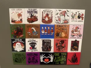 Halloween/Fall Fridge Magnets - 5 Pack of Spooky Designs for Kitchen Decor & Party Favors - Handmade Original Strong Hold Magnets for Fridge Lockers or Whiteboards