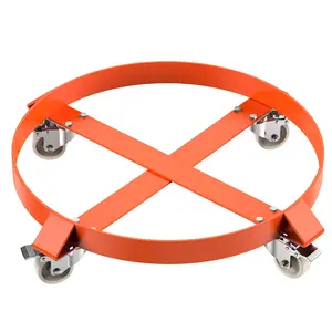 Garvee Heavy-Duty 55 Gallon Drum Dolly with 1000 LBS Capacity, Featuring 4 360° Swivel Caster Wheels for Easy Mobility and Non-Tipping Design, Ideal for Warehouse and Home Use