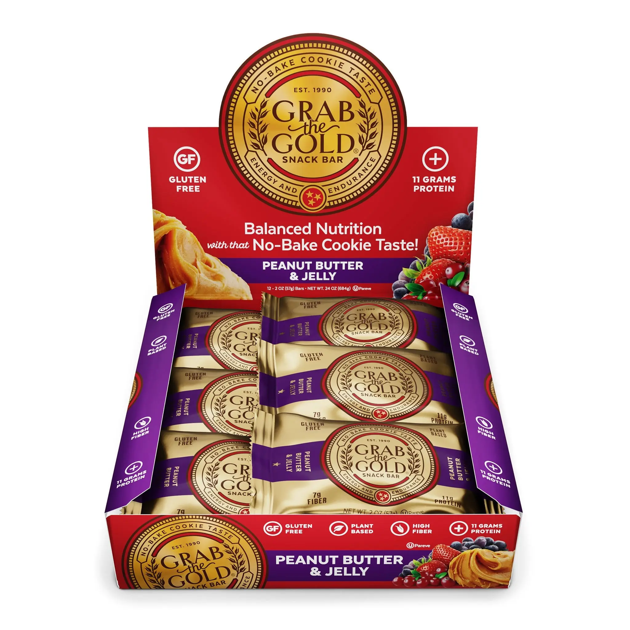 12 Snack Bars - Peanut Butter & Jelly