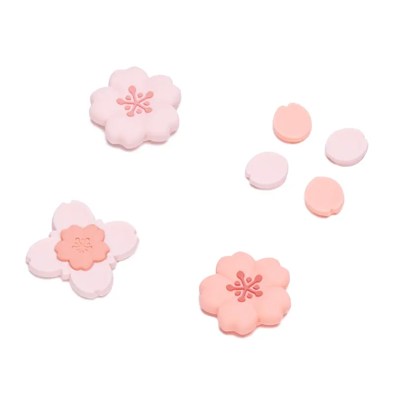 GeekShare Original Sakura Game-Themed Console Accessory Set for Switch - Personalized Controller Cover, 1 ABXY Key Button Caps Set, 1 D-Pad Button Cap, Anti-Slip Grip Joysticks, Protection, Easy Application