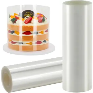 Cake Collar, Transparent Cake Rolls, Clear Cake Strips, DIY Acetate Sheet, Surrounding Edge for Baking Decorate, Chocolate Mousse Cake Elegant Cake Wrapping 8X394 inch