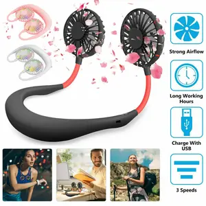 USB Portable Hanging Neck Fan Cooling Air Cooler Little Electric Air Conditioner