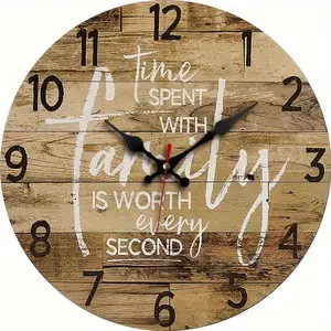1pc, 10 Inch Round Farmhouse Wall Clock with a Decorative Style, Quartz Silent Movement, Battery-Operated, Vintage Home Decor Design, Suitable for Kitchen, Bedroom, Living Room, And Bathroom Clock