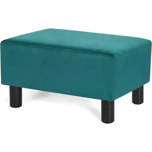 Joveco Small Footstool Ottoman Footrest Modern Rectangular Stool for Living Room Bedroom (Blue)