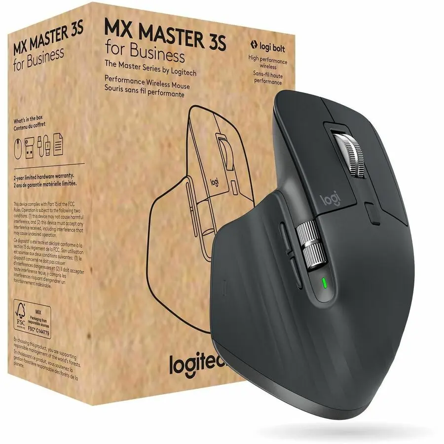 Logitech MX Master 3S Wireless Mouse (910006581) - Quiet Clicks, Rechargeable Battery, High DPI, Wireless Input for Computers & Office Equipment
