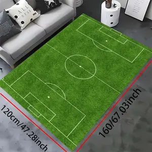Creative Football Field Rug, Large Sports Stadium Print Game Mat, Non-Slip Living Room & Bedroom Carpet, Teenage Room Decor Gift livingroom nursery home decor plush modern floor rug Halloween Themed Kitchen Vintage Tribal Washable Area Ghost and Cat