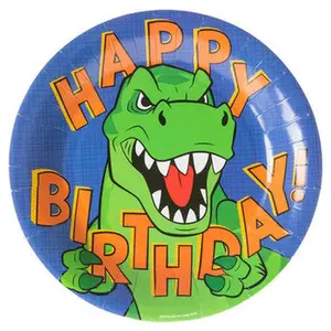 Dinosaur Large Plate - T-Rex Birthday Party Plates, 10 Pack, 10.5 Inch Diameter