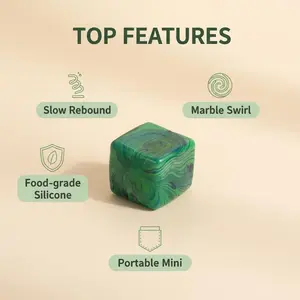 Green Purple Marbled Pocket Stress Cube, Portable Fidget Toy for Anxiety Relief, Sensory Gift for Kids & Adults