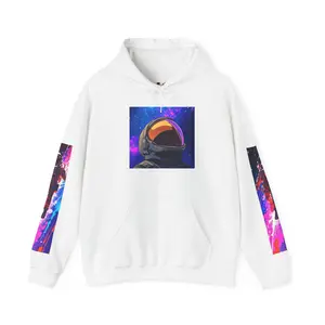 Retro Space Astronaut Hoodie | Neon Planet Graphic Hoodie