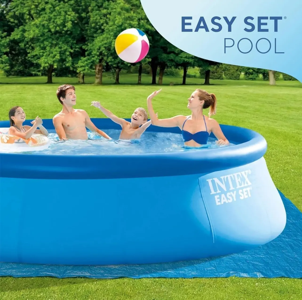 Intex 15' x 48" Easy Set Swimming Pool w/ Filter Pump, Ladder & Pool 26167EH