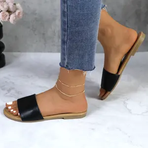 Women's Flat Sandals-Dressy Open Toe Flats Summer Slides for Casual Party Cute Beach BD