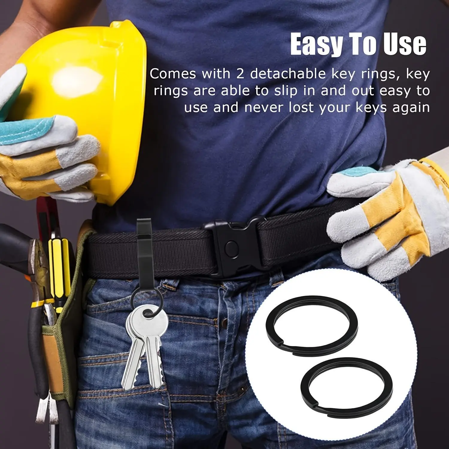 Convenient Men's Keychain Belt Clip for Easy Access and Security