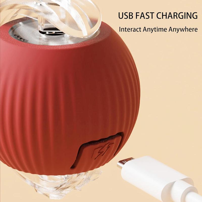 Smart Automatic Rolling Pet Ball Interactive Dog & Cat Toy with Rope 360° Rotating Fun Game for Dogs and Cats + Pet Hair Removal Glove