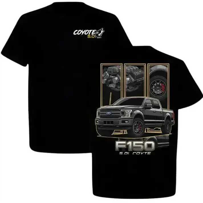 Ford F150 5.0L Coyote V8 Truck T-shirt,  Pickup Truck Enthusiast, Gift for Car Lovers and Ford Owners, Perfect for Car Enthusiasts, Top Cotton Menswear, Gift For Truck Lover
