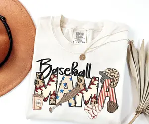 Comfort Colors Baseball Mama Shirt, Mothers day Gift For Baseball Mom, Gift For Baseball Lover Mom Shirt, Mothers Day Shirt - HARSIN