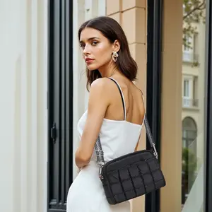 Herald Lightweight Nylon Puffer Crossbody Bag for Women, Small Quilted Shoulder Purse Handbag with Multiple Pockets