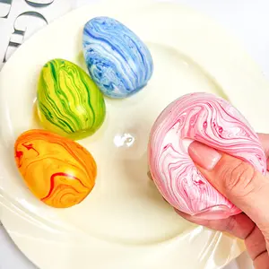 Marbled Egg Maltose Squishy Toy Slow-Rising Stress Reliever, Decompression Squeeze. An anxiety-alleviating, stress-soothing, and portable relaxation toy. Makes an excellent gift! Features a cute, transparent design and is perfect for the office.