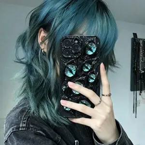 3D Devil Eye Phone Case for Apple 17 Pro Max, Original Design, Anti-Drop Protective Hard Shell, Creative Full Coverage, Handcrafted Embellishments