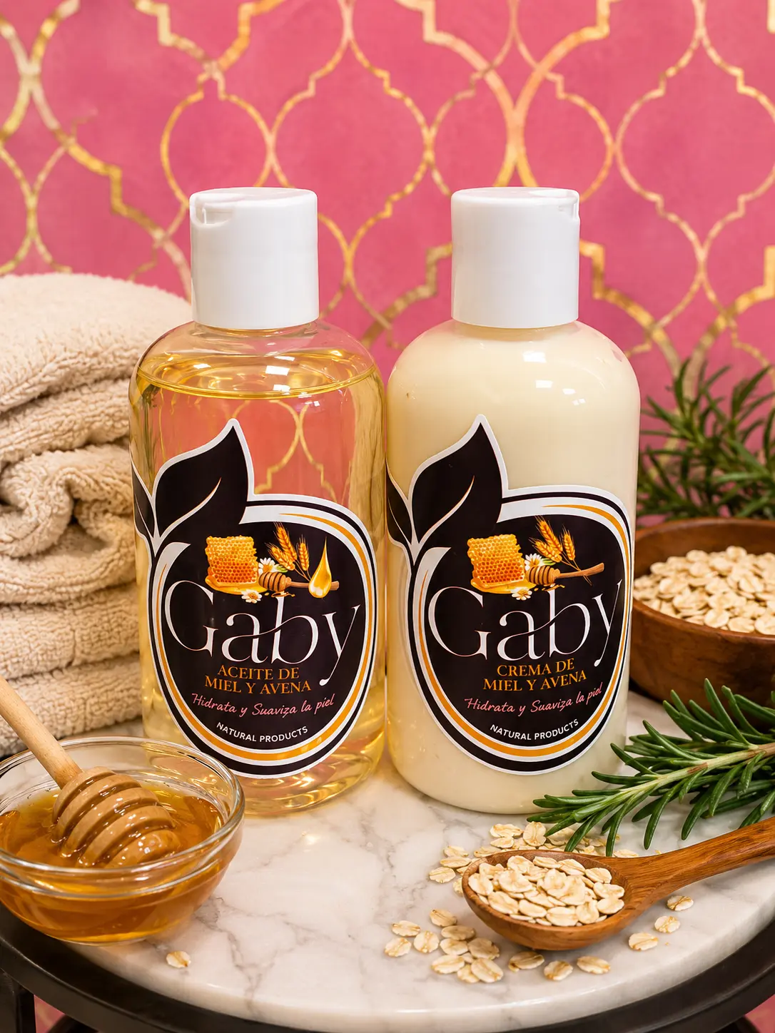 Gaby natural products oat and honey body oil and lotion