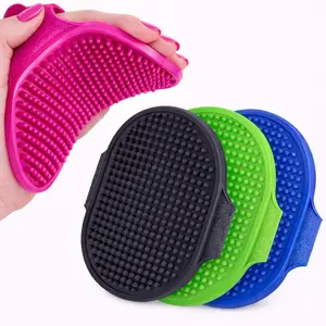 Silicon Pet Brush - Soft & Durable for Easy Grooming - Available in Pink, Black, Green, and Blue