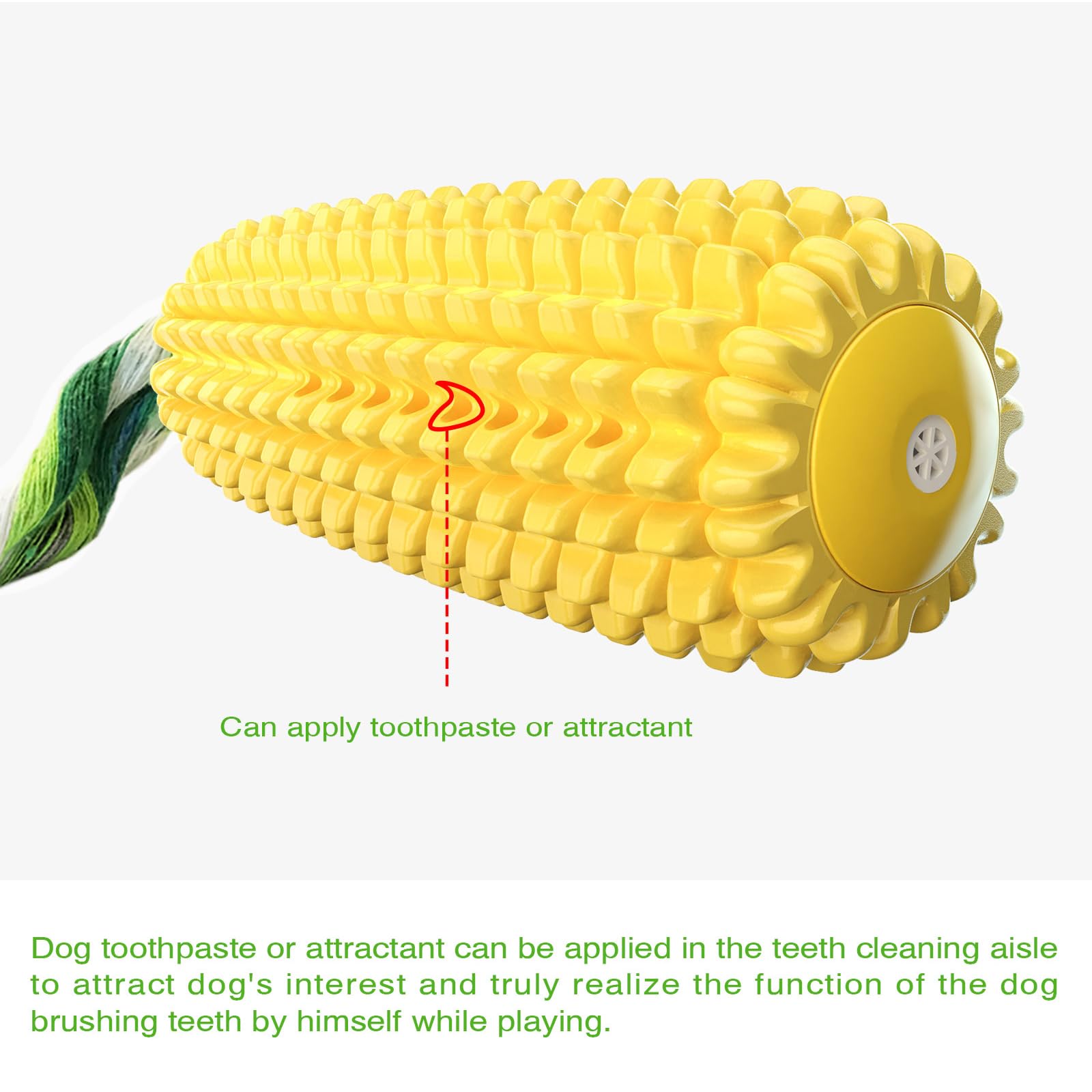 Natural Rubber Corn Dog Toy, Bite-Resistant Squeaky Chew Toy, Teething Training Accessory for Dogs of All Sizes