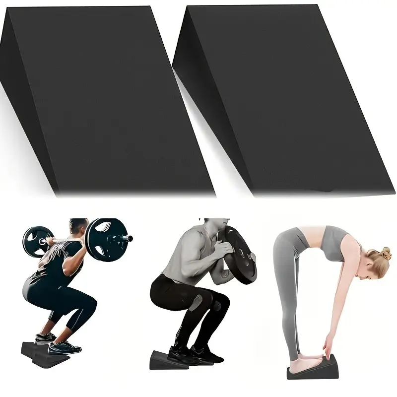 Deep Squat Training Wedge Blocks, Triangular Stability Calf Stretch Balance Trainer, Gym and Yoga Fitness Equipment for Post-Workout Muscle Recovery Exercise