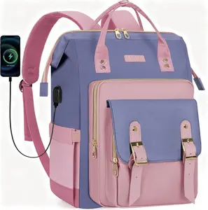 Travel Laptop Backpack for Women Bag, 15.6 Inch Work Backpack with USB Charging and Port Luggage Strap, Airline Approved Business Work Bag for Nurse College Teacher
