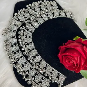 New Premium Silver Floral Anklets With Bells Ghungroo Elegant Design for Women