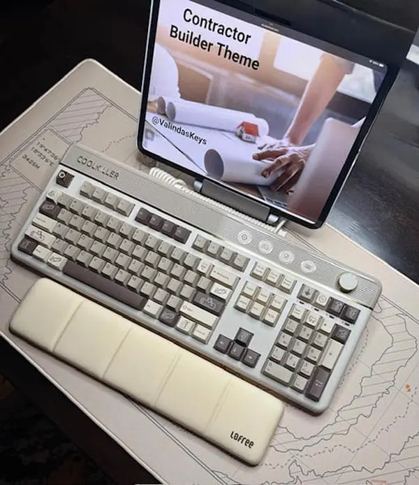 Contractor & Builder Themed Wireless Keyboard Full Set, Ergonomic Design, Durable Build for Efficient Contractor Work