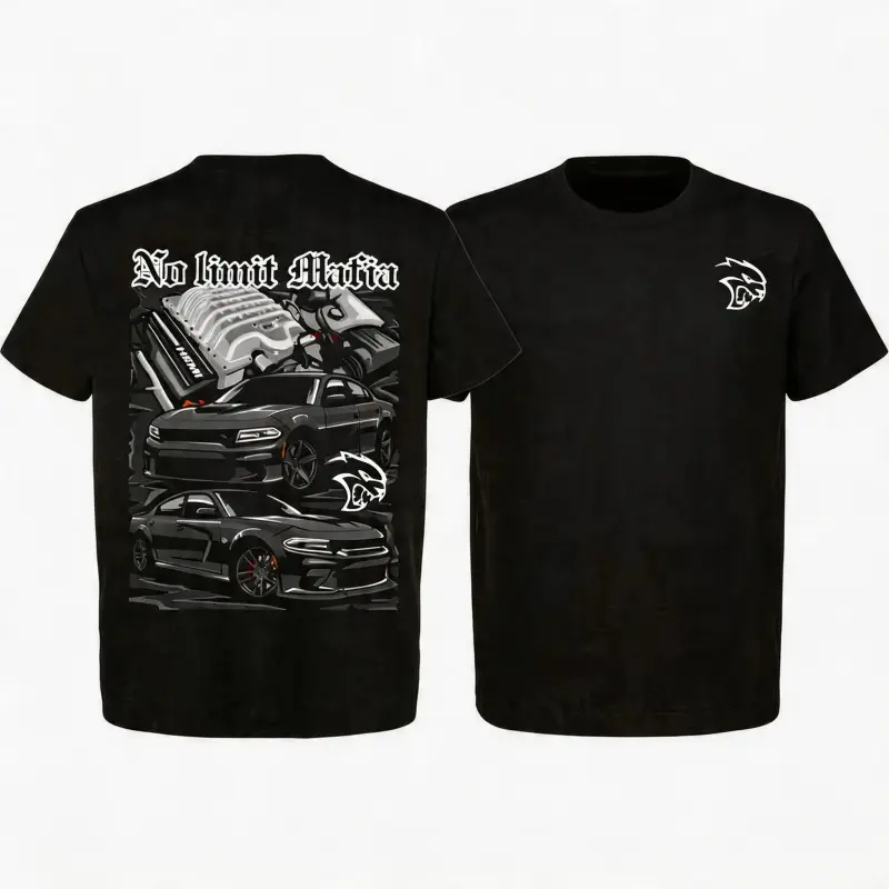Men's SRT Hellcat Short-Sleeve T-Shirt - Dodge Hemi Muscle Car Graphic Tee, Soft Round Neck Ultra Cotton Crewneck, Unisex Y2K TikTok Viral Streetwear Fashion Menswear, Oversized Casual Gift for Car Enthusiasts