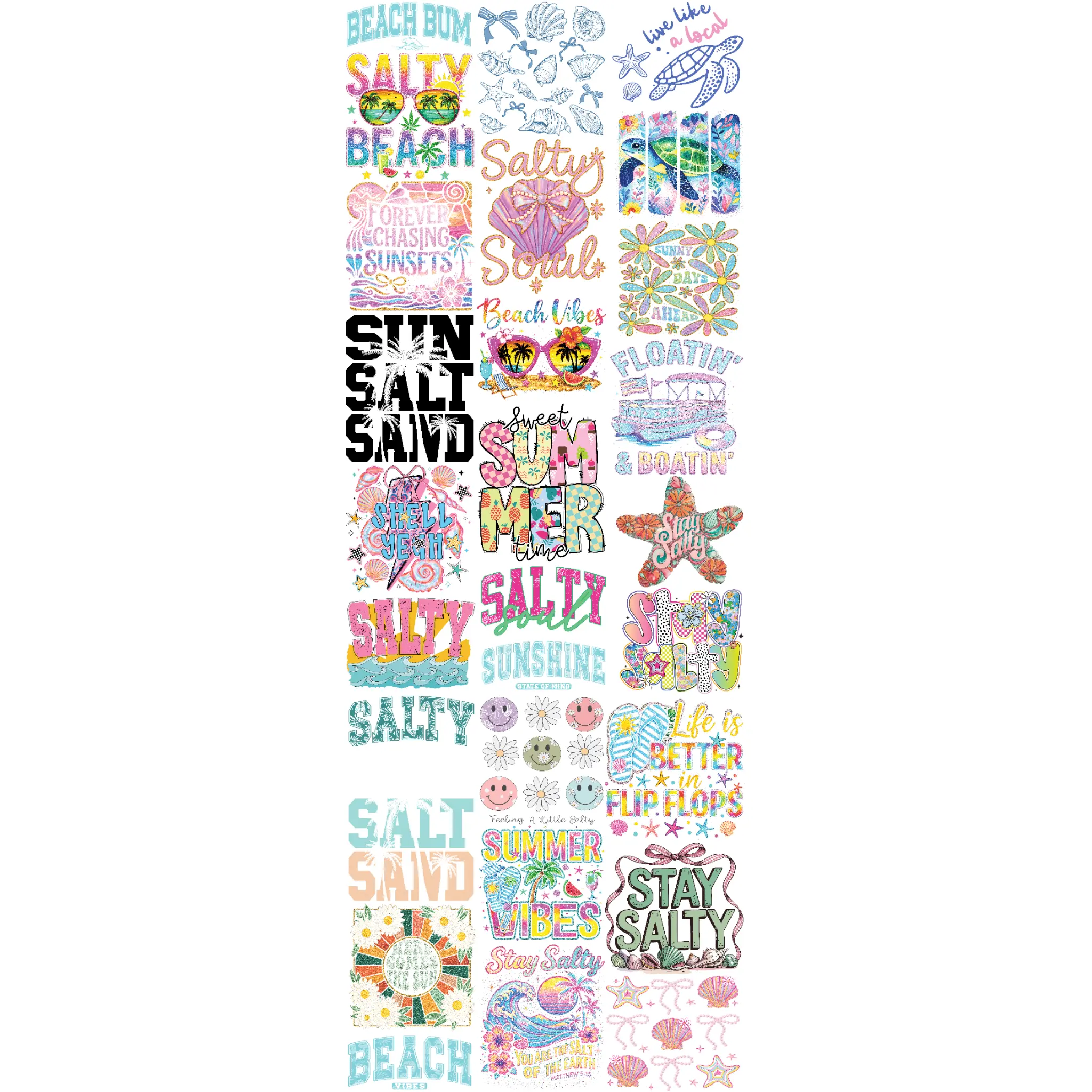Kids DTF Heat Transfers Gangsheet 1 - Cool, Versatile Summer DIY Specialty Supply for Toys & Hobbies