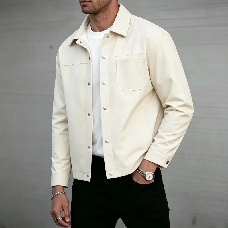 Men’s collared trucker jacket for daily commuting, gatherings with friends, and serving as casual outerwear