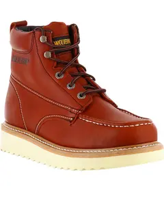 Wolverine Men's Wedge Sole Lace-Up Leather Work Boot Moc Toe - W03173