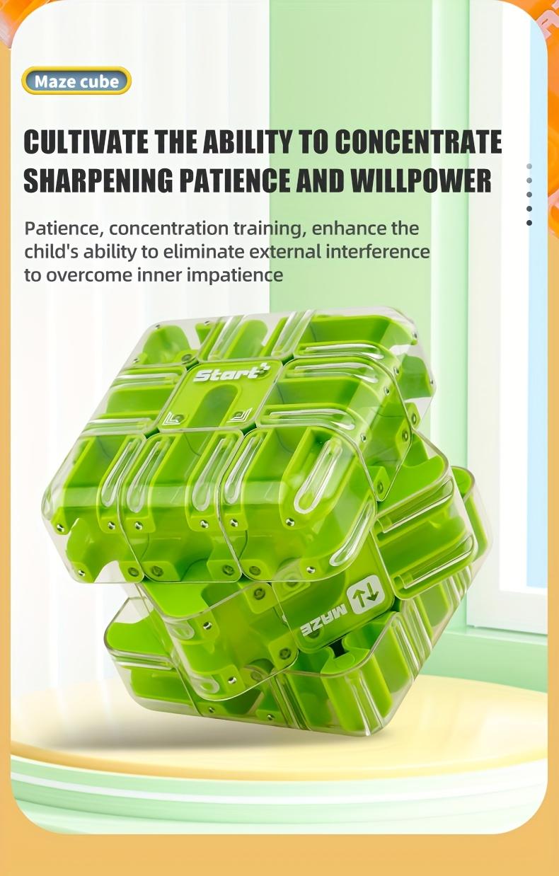 3D Maze Cube Puzzle Toy 3D Rolling Cube Educational Puzzle for Boys Teens Adults Travel Toy Orange Yellow Green Durable Maze Game Adult Maze Game