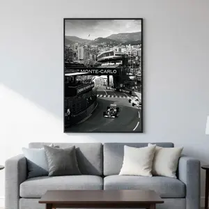 Monaco Monte Carlo F1 Racing  – Black & White Vintage Formula Car   Canvas    brand wall Abstract Gold Ink Splash Mural Time Is Money Painting Custom Blonde Poster Ace of Hearts Playing Cards Set art Colored Sand Epoxy Floor Paint scripture hunting god