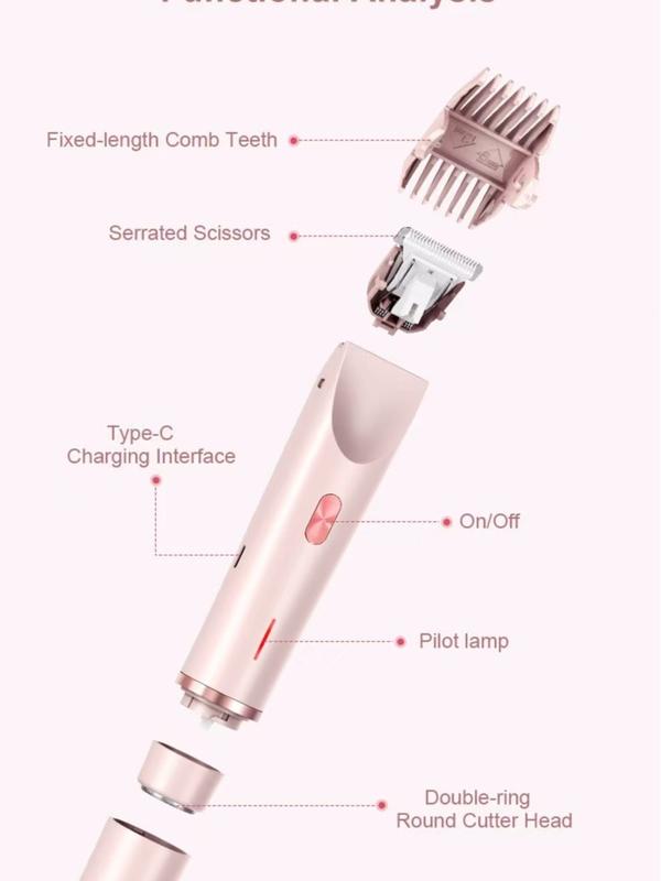 Professional Electric Hair Shaver for Men Painless Hair Clipper Body Groomer Waterproof 2 in 1 Shaver Trimmer with Dual Motor for Close Shave Smooth Shaving Pubic Hair Beard Nose Ear Grooming