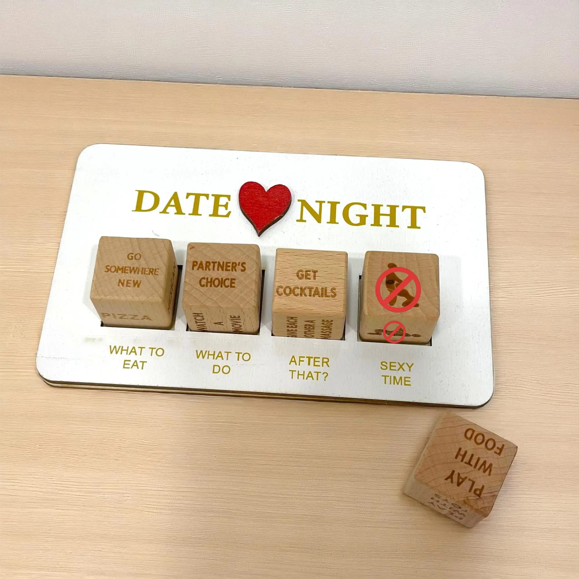 ThatDripTho Affection Date Night Dice Game - Fun Wooden Date Night Dice for Couples, BF, GF, Romantic Ideas & Dares Perfect for Summer Parties & Adult Games