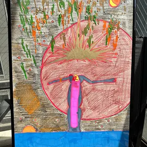 Original 24 x 36 framed art piece