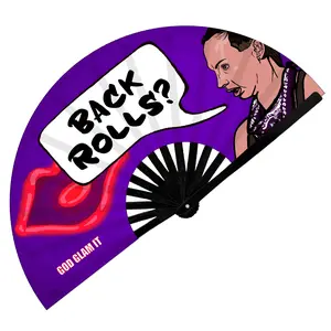 Back Rolls - Alyssa Edwards EDM Rave Folding Hand Fan - God Glam It