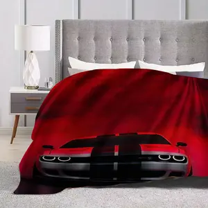 Hellcat Muscle Car Flannel Blanket, Soft Home Decor Throw for Bedroom Sofa Chair, Perfect Birthday Gift, Ideal for Naps & Relaxing