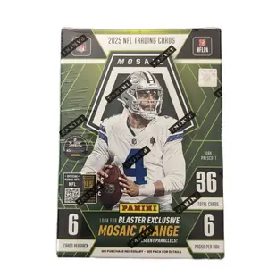 PANINI 2025 Mosaic Football Trading Card Blaster Box - 6 Packs, 36 Cards Total, Look for Exclusive Mosaic Orange fluorescent Parallels