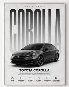 Toyota Corolla Poster No Frame | Sports Car Wall Art Print | Modern Automotive Poster | Gift for Car Enthusiast | Car Print | Car Poster