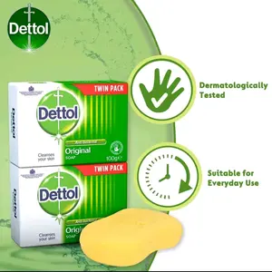 Dettol Anti Bacterial Original Soap 100g Twin Pack Dermatologically Tested, Suitable for Everyday Use